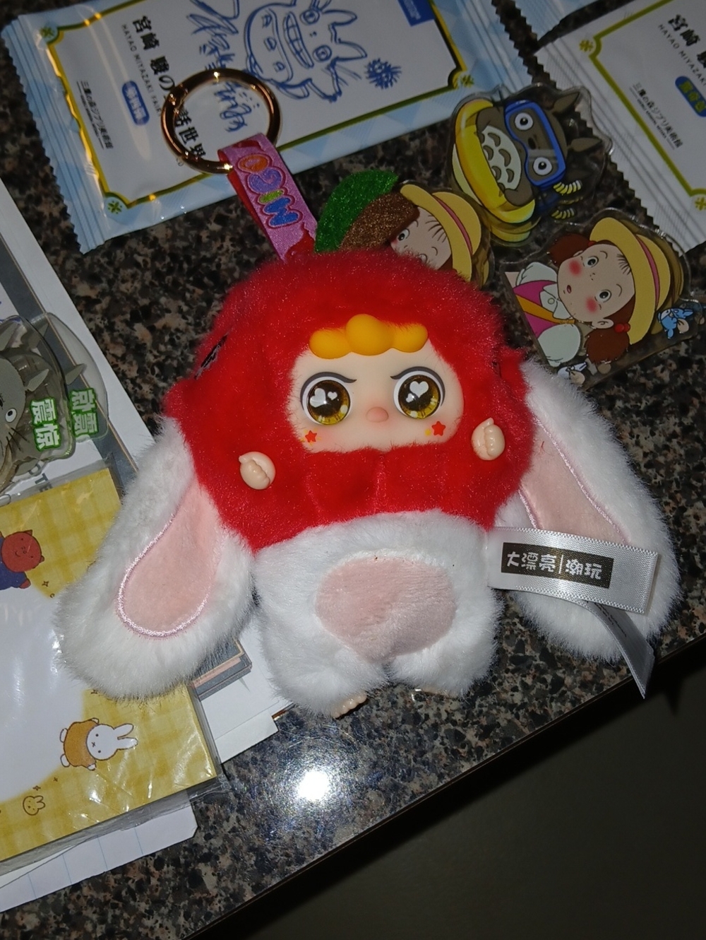 Cute Red & White #Bunnyplush #Keychain #babythree